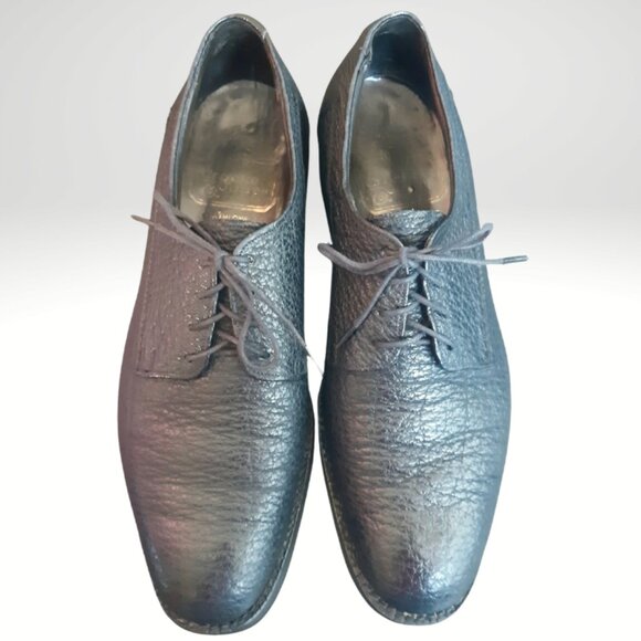 Rare Crockett & Jones Athlone SZ 9.5 Water Bison Vintage Black Men's Derby Shoes - Picture 2 of 16